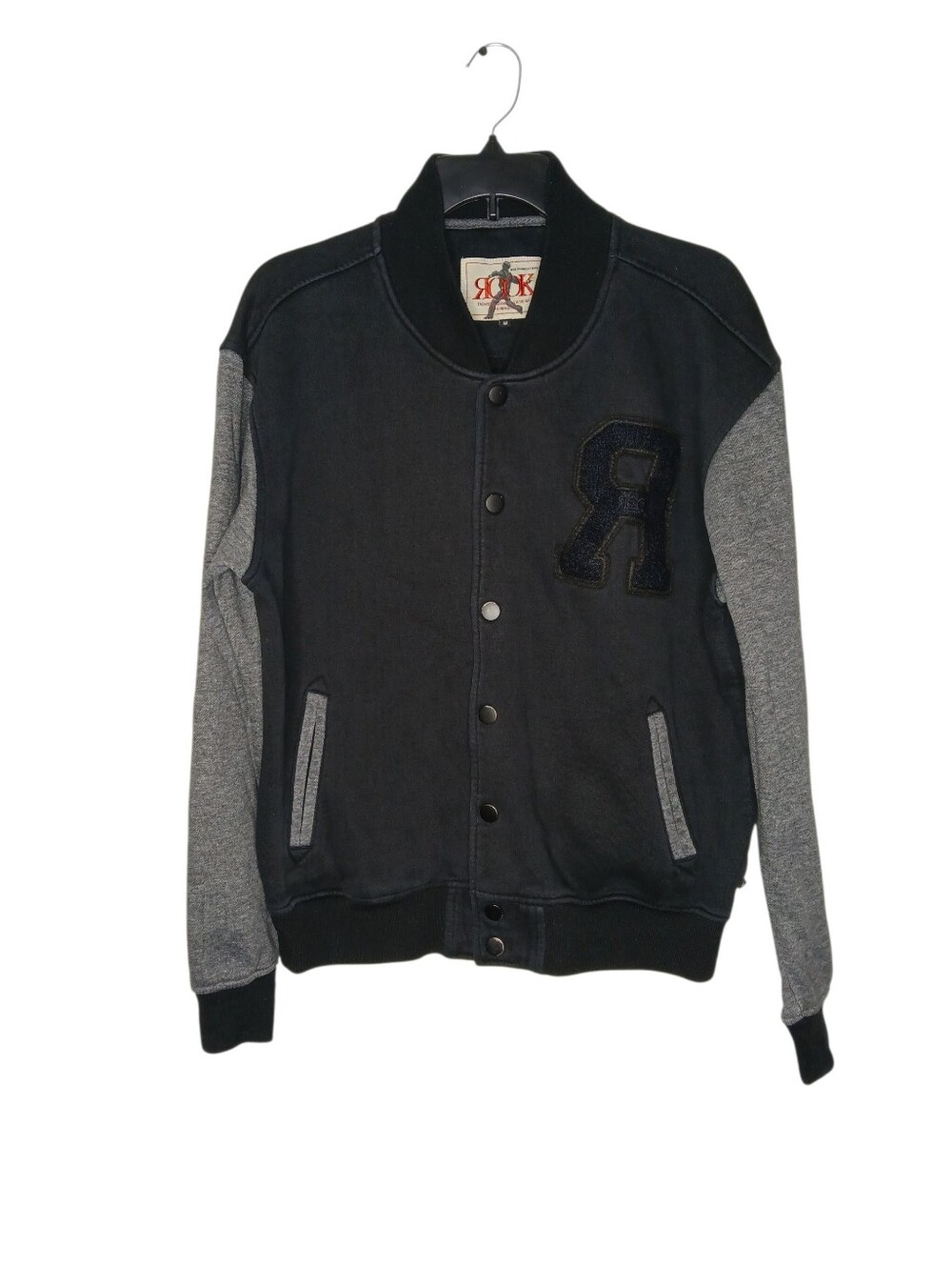 Rook Brand Black & Gray Letterman-Style Jacket